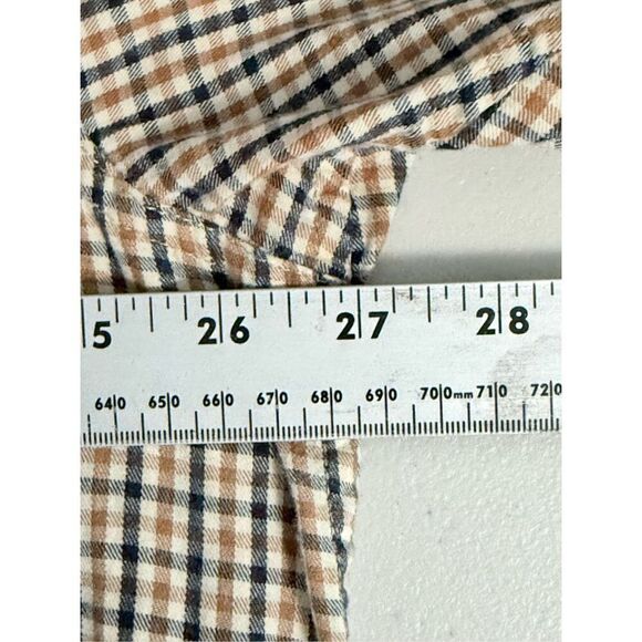 Vintage Plaid Button Down LS Lodge Shirt Mens XL Brown Elbow Patches‎ Grandpa - Picture 9 of 10